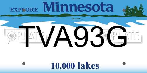 TVA93G Minnesota License Plate