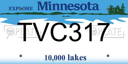 TVC317 Minnesota License Plate