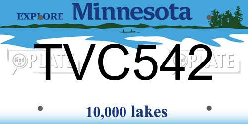 TVC542 Minnesota License Plate