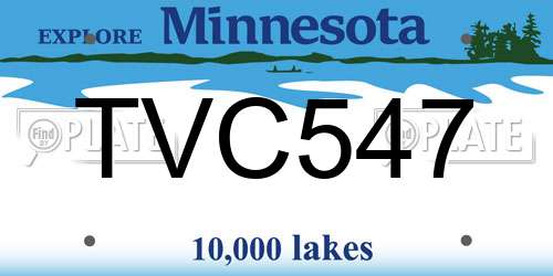 TVC547 Minnesota License Plate