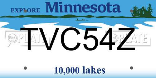 TVC54Z Minnesota License Plate