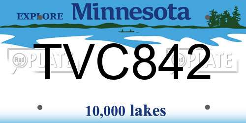 TVC842 Minnesota License Plate