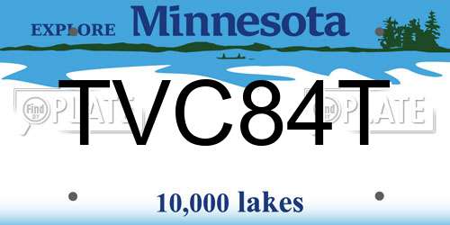TVC84T Minnesota License Plate