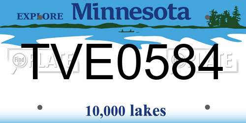 TVE0584 Minnesota License Plate