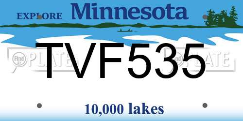 TVF535 Minnesota License Plate