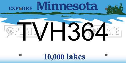 TVH364 Minnesota License Plate