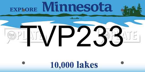 TVP233 Minnesota License Plate