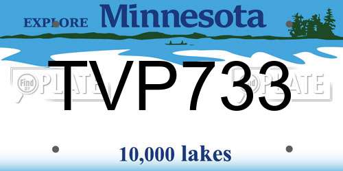 TVP733 Minnesota License Plate