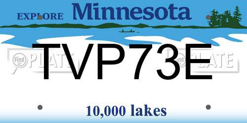 TVP73E Minnesota License Plate