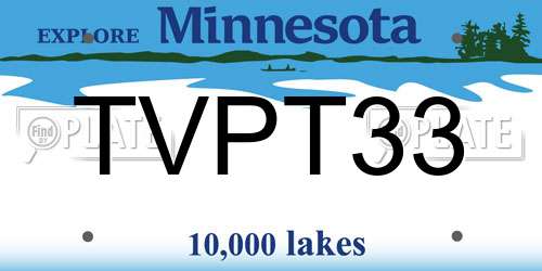 TVPT33 Minnesota License Plate