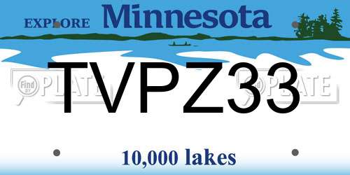 TVPZ33 Minnesota License Plate