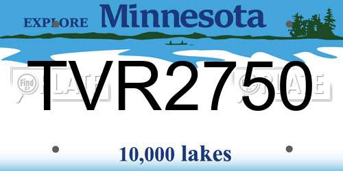TVR2750 Minnesota License Plate