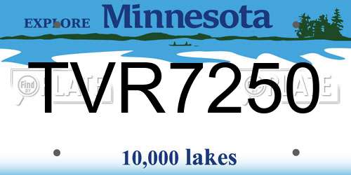 TVR7250 Minnesota License Plate