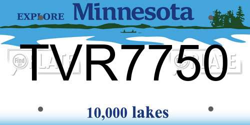 TVR7750 Minnesota License Plate