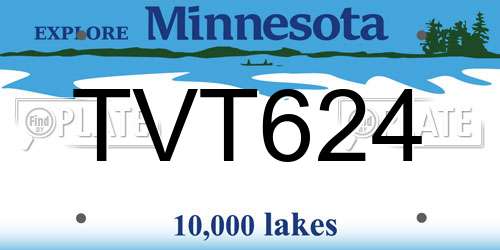 TVT624 Minnesota License Plate