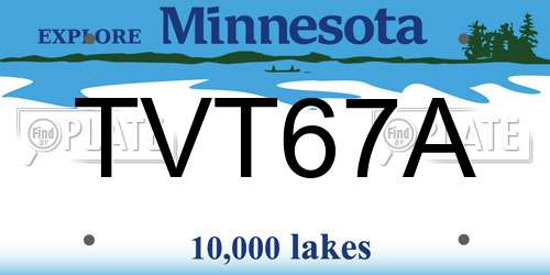 TVT67A Minnesota License Plate
