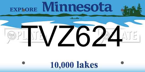 TVZ624 Minnesota License Plate