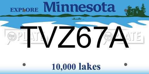 TVZ67A Minnesota License Plate