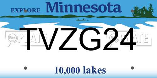 TVZG24 Minnesota License Plate