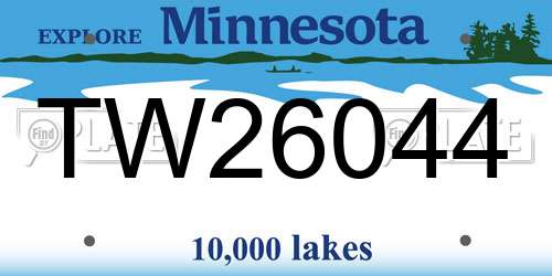 TW26044 Minnesota License Plate