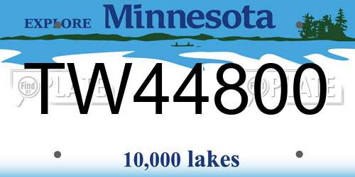 TW44800 Minnesota License Plate