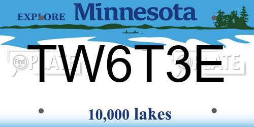 TW6T3E Minnesota License Plate