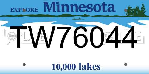 TW76044 Minnesota License Plate