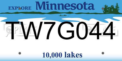TW7G044 Minnesota License Plate