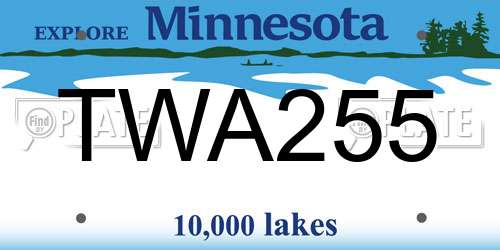 TWA255 Minnesota License Plate