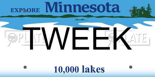 TWEEK Minnesota License Plate