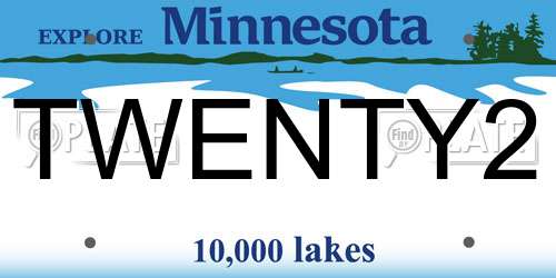 TWENTY2 Minnesota License Plate