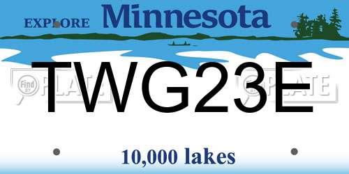 TWG23E Minnesota License Plate