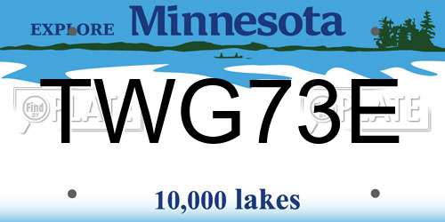 TWG73E Minnesota License Plate