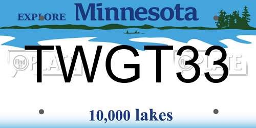 TWGT33 Minnesota License Plate