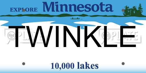 TWINKLE Minnesota License Plate