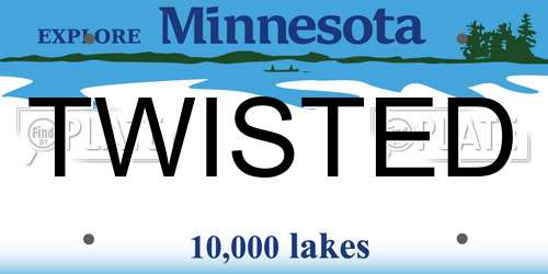 TWISTED Minnesota License Plate