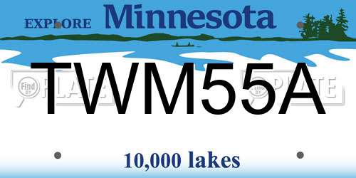 TWM55A Minnesota License Plate