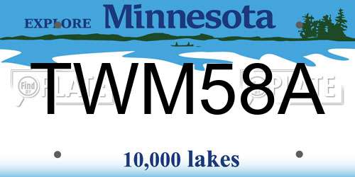 TWM58A Minnesota License Plate