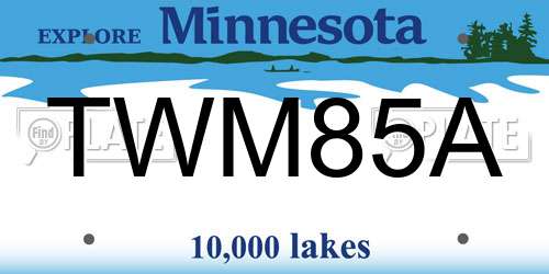 TWM85A Minnesota License Plate