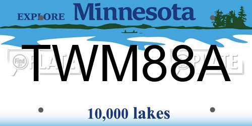 TWM88A Minnesota License Plate