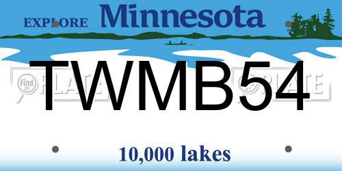 TWMB54 Minnesota License Plate