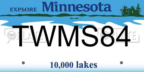 TWMS84 Minnesota License Plate