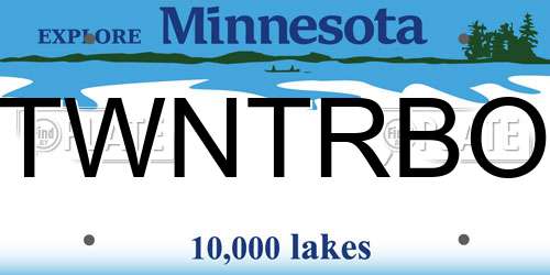 TWNTRBO Minnesota License Plate
