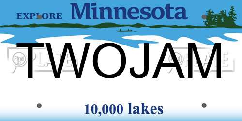 TWOJAM Minnesota License Plate