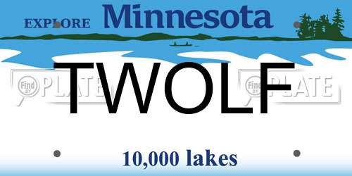 TWOLF Minnesota License Plate