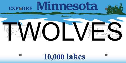 TWOLVES Minnesota License Plate