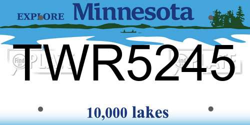 TWR5245 Minnesota License Plate