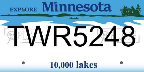 TWR5248 Minnesota License Plate