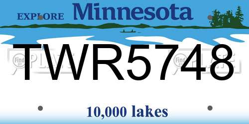 TWR5748 Minnesota License Plate