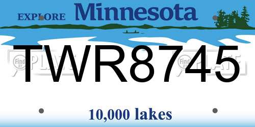 TWR8745 Minnesota License Plate